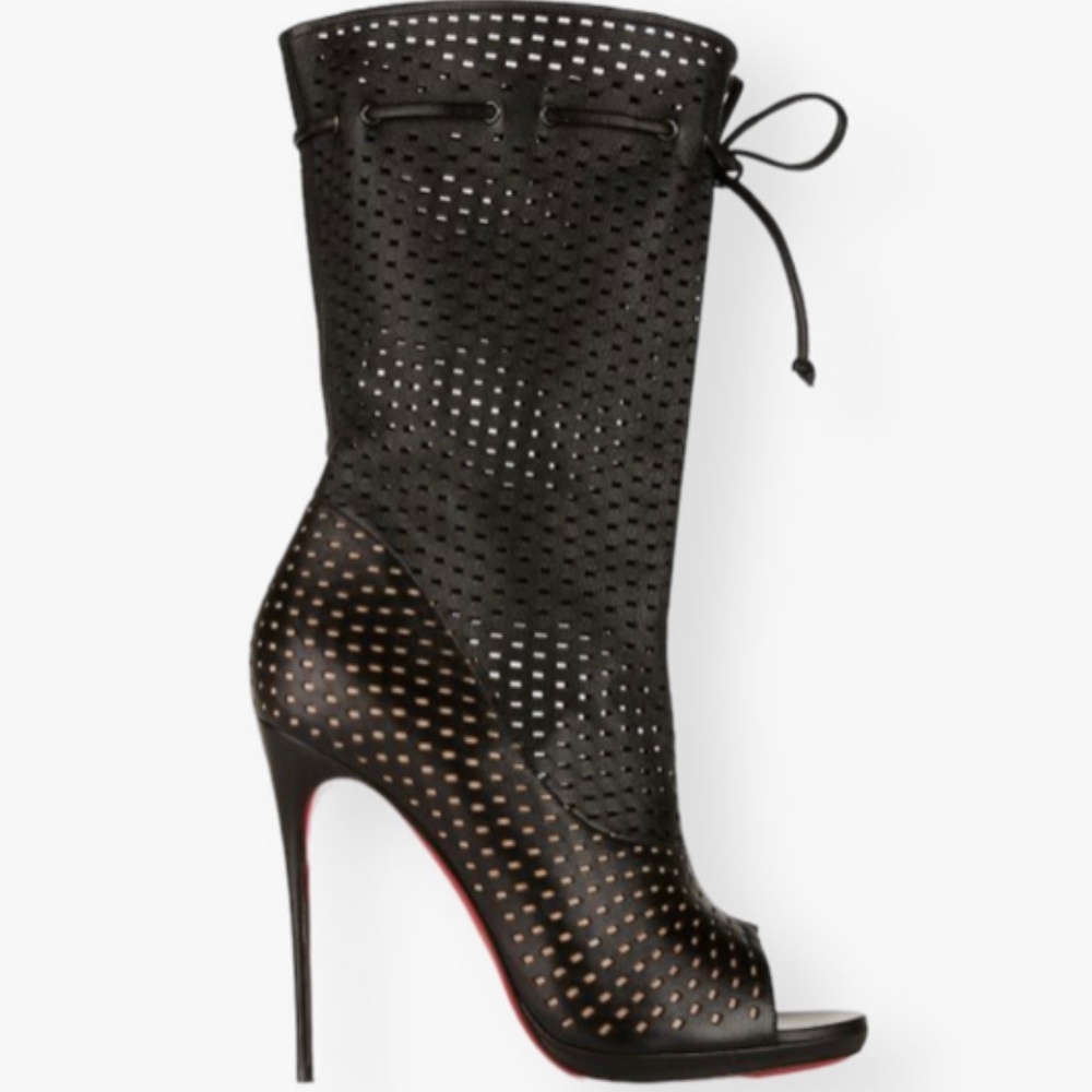 Christian Louboutin Black Jennifer Perforated Leather Boots